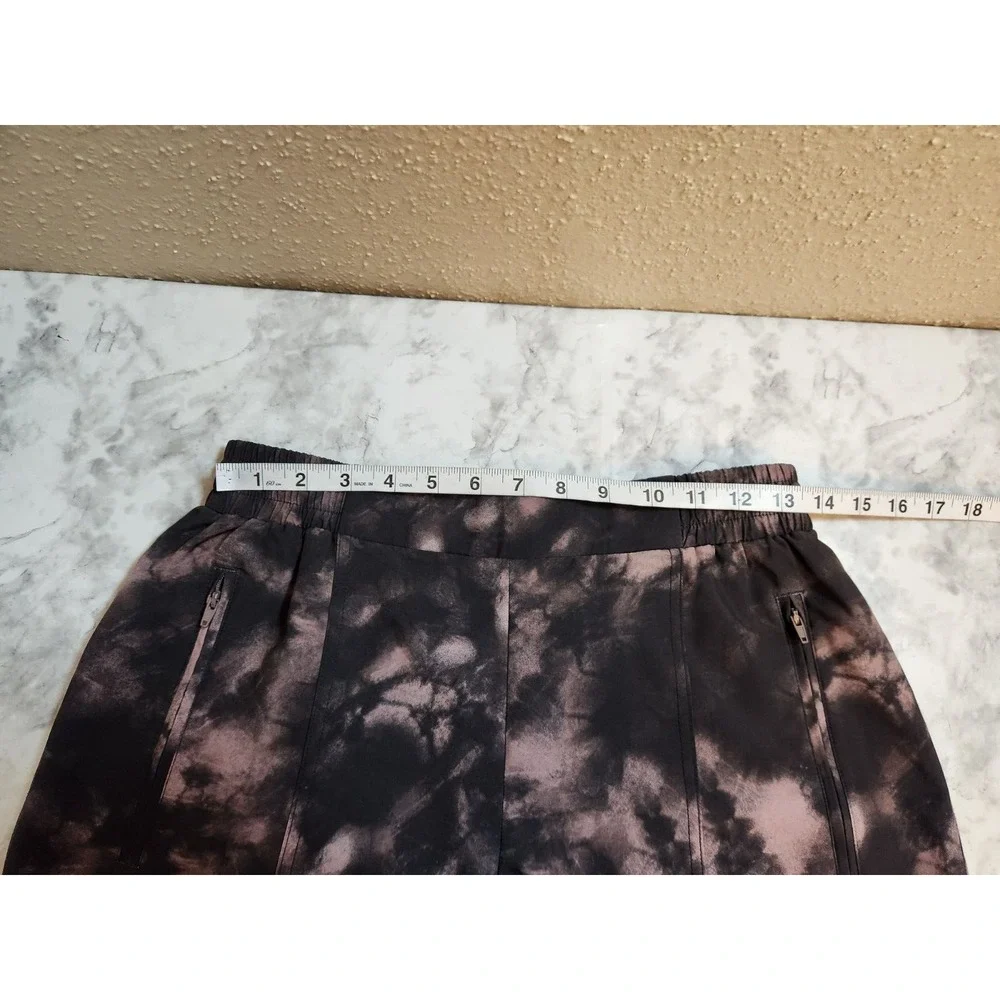 Old Navy Womens M Tall Black Tie‎ Dye StretchTech Joggers Zip Pocket Ankle Zip